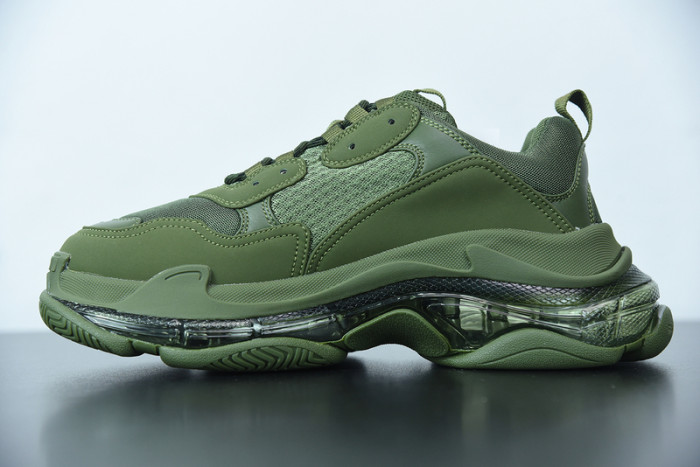 balcia triple s sneaker clear sole dark green