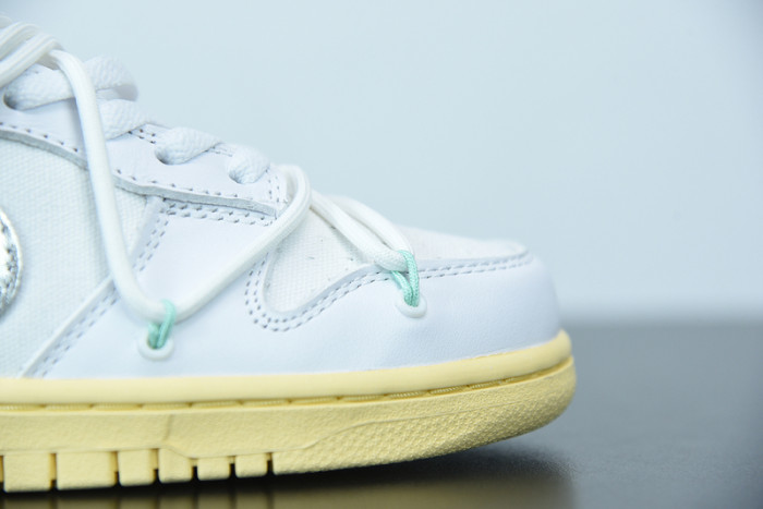 off white nike dunk low 01 of 50 ow white metallic silver dm1602-127