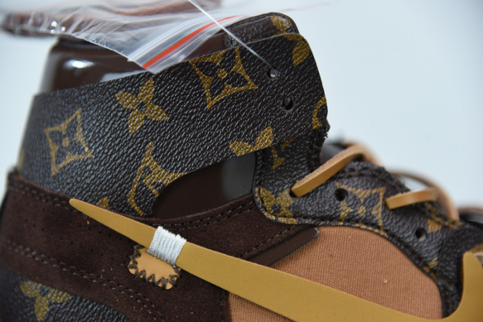 air jordan 1 x off L**is aj1 ow brown orange aq0818-158