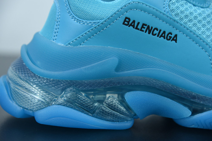 balcia triple s sneaker clear sole teal blue