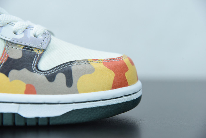 nike dunk low sail multi camo dh0957-100