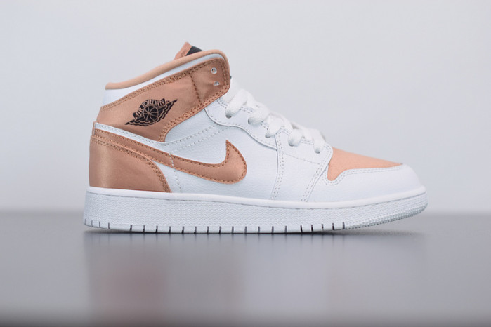 air jordan 1 mid white rose gold 555112-190