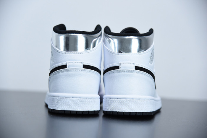 air jordan 1 mid white silver 554724-121