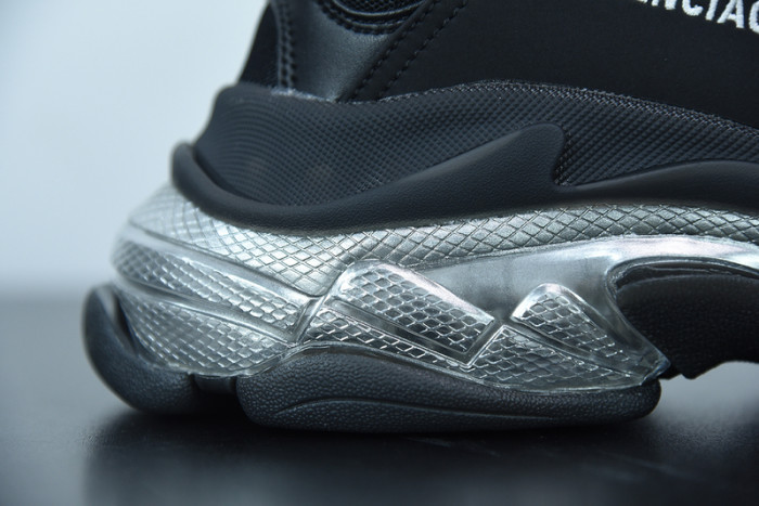 balcia triple s sneaker clear sole black ivory