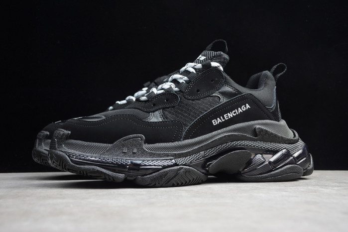 balcia triple s sneaker black clear sole