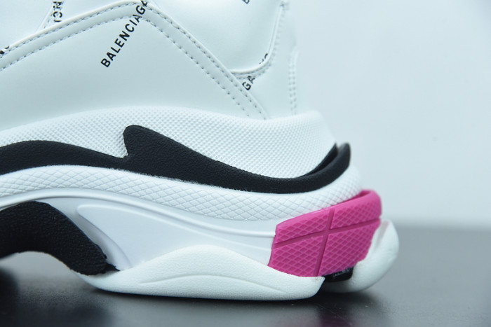 balcia triple s all over logo white pink sneaker