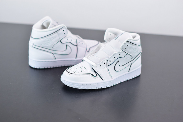 air jordan 1 mid iridescent reflective white ck6587-100