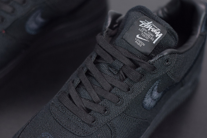 stussy x nike air force 1 low “black” cz9084-001