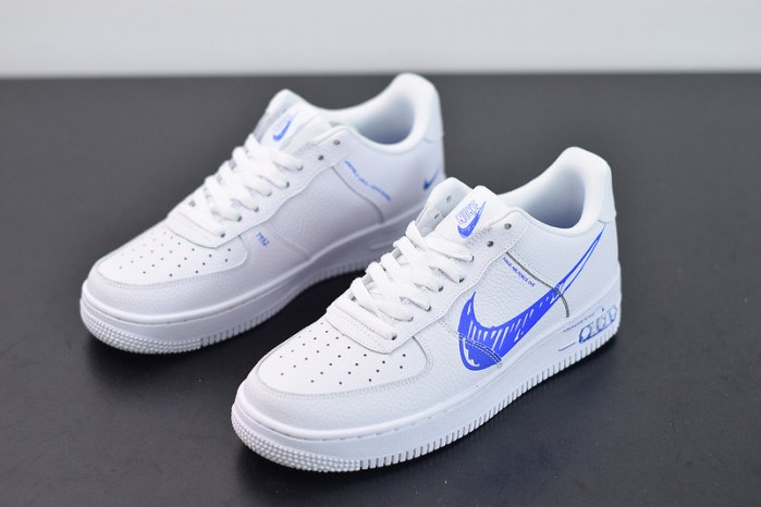 nike air force 1 low sketch white royal cw7581-100