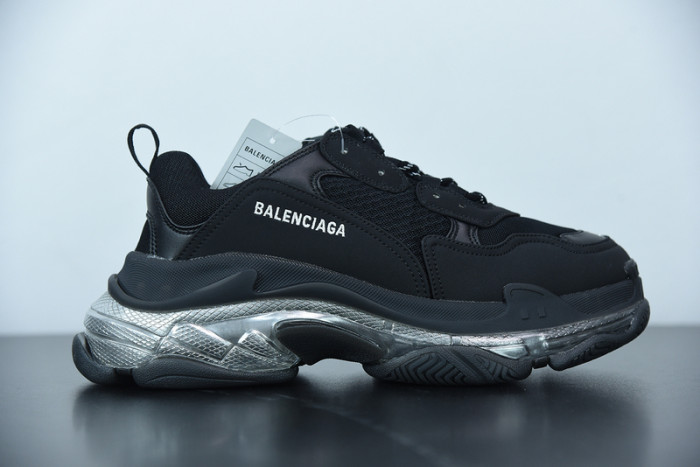 balcia triple s sneaker clear sole black ivory