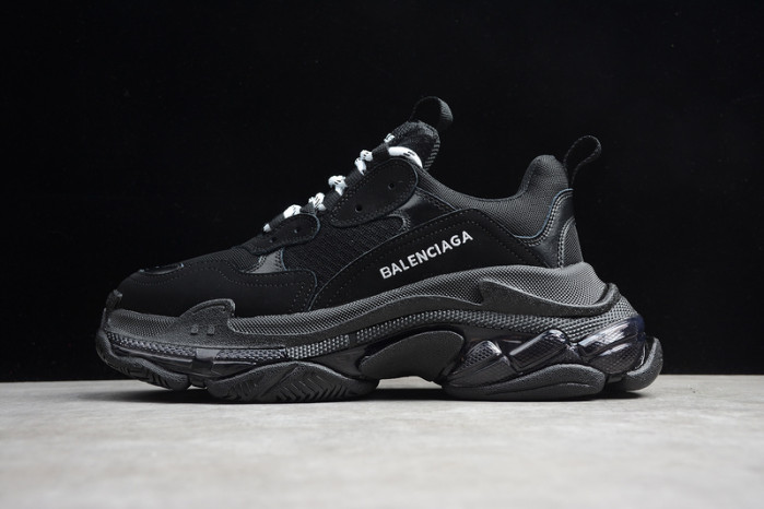 balcia triple s sneaker black clear sole