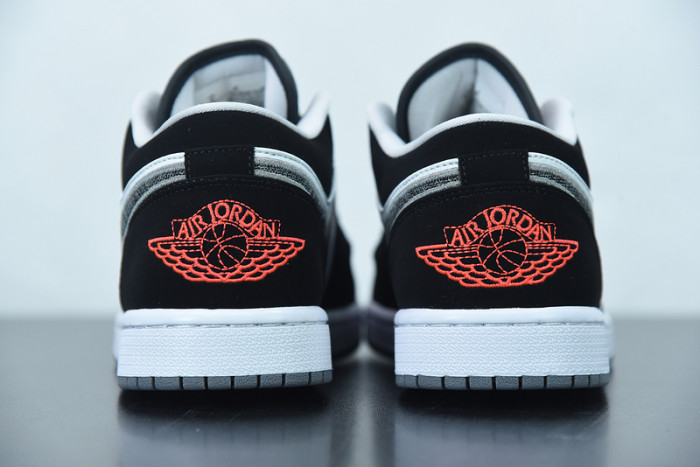 air jordan 1 low black white wolf grey infrared 553558-029