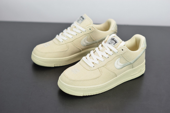 stussy x nike air force 1 low “fossil stone” cz9084-200