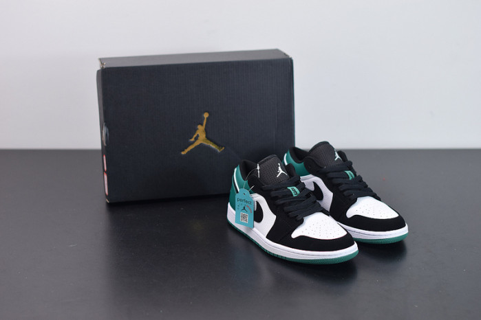 air jordan 1 low white black mystic green 553558-113