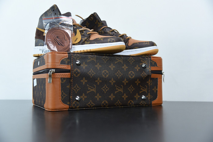 air jordan 1 x off L**is aj1 ow brown orange aq0818-158