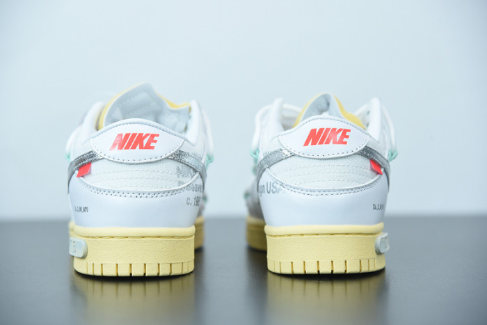 off white nike dunk low 01 of 50 ow white metallic silver dm1602-127