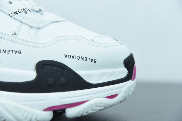 balcia triple s all over logo white pink sneaker