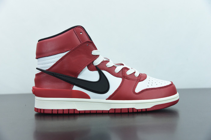 ambush x nike sb dunk high varsity red black white cu7544-102