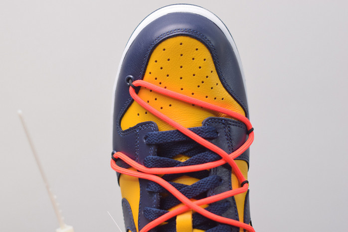 nike dunk low off-white university gold midnight navy ct0856-700