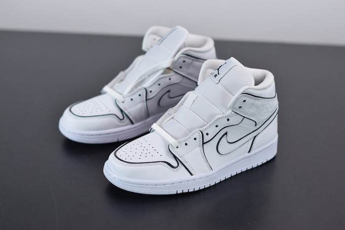 air jordan 1 mid iridescent reflective white ck6587-100