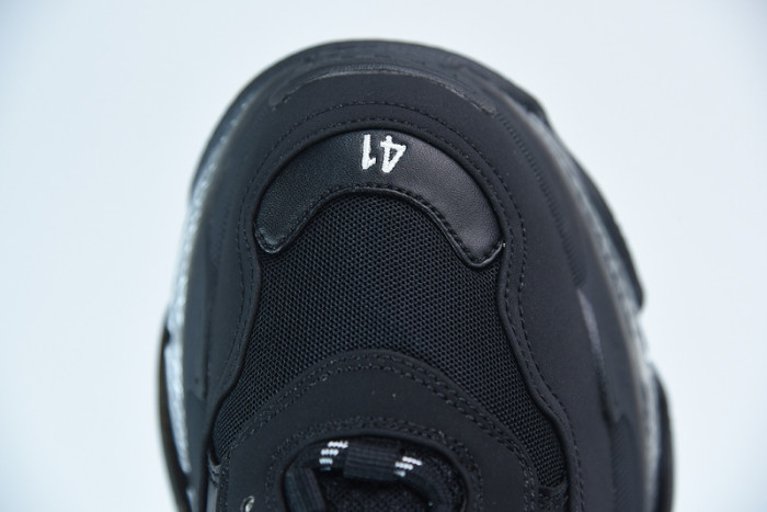 balcia triple s sneaker clear sole black ivory