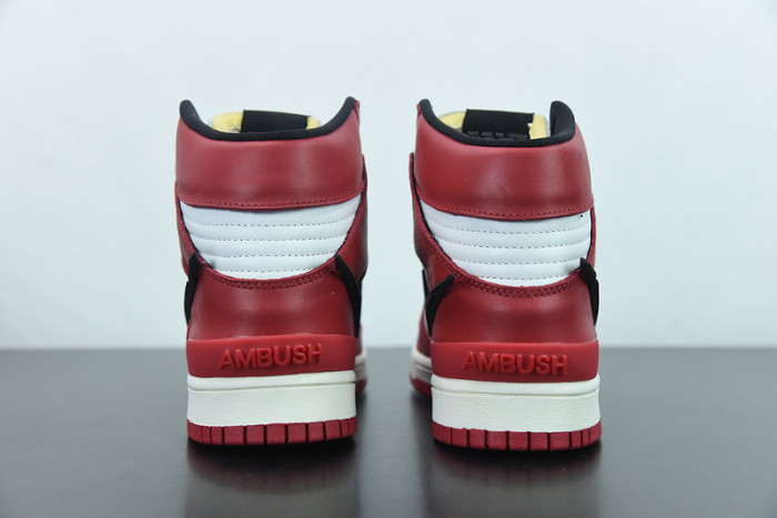 ambush x nike sb dunk high varsity red black white cu7544-102