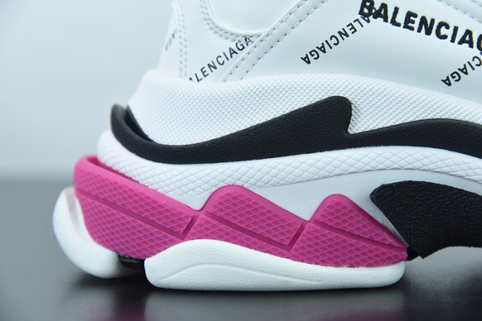 balcia triple s all over logo white pink sneaker