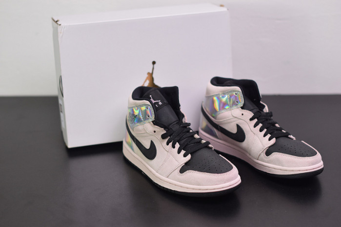 air jordan 1 mid dirty powder iridescent bq6472-602