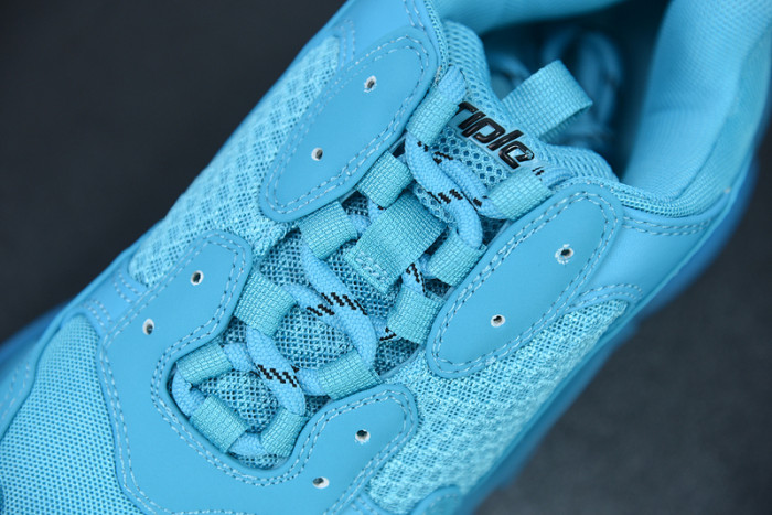 balcia triple s sneaker clear sole teal blue