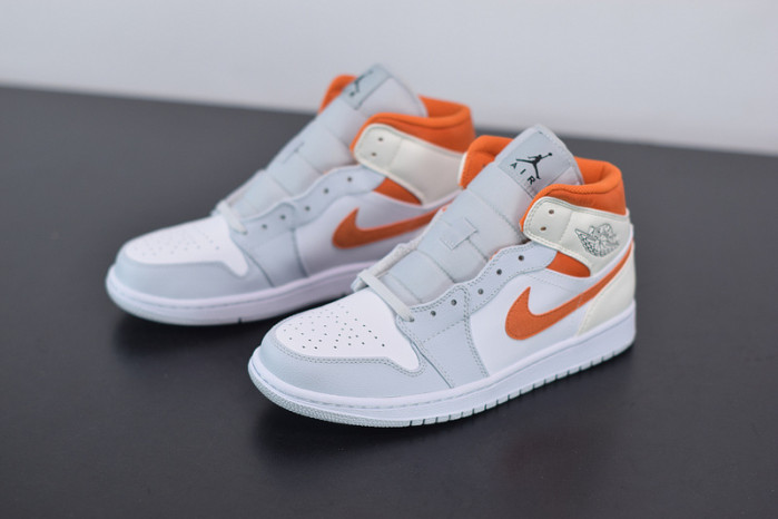 air jordan 1 mid starfish pure platinum cw7591-100