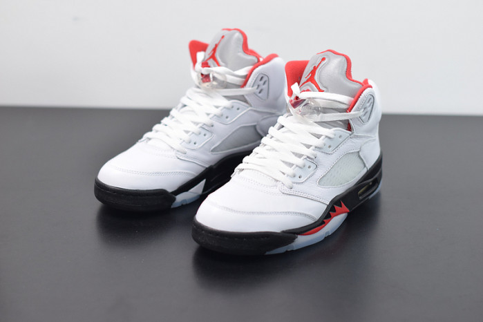 air jordan 5 retro fire red silver tongue da1911-102