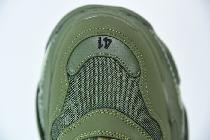 balcia triple s sneaker clear sole dark green