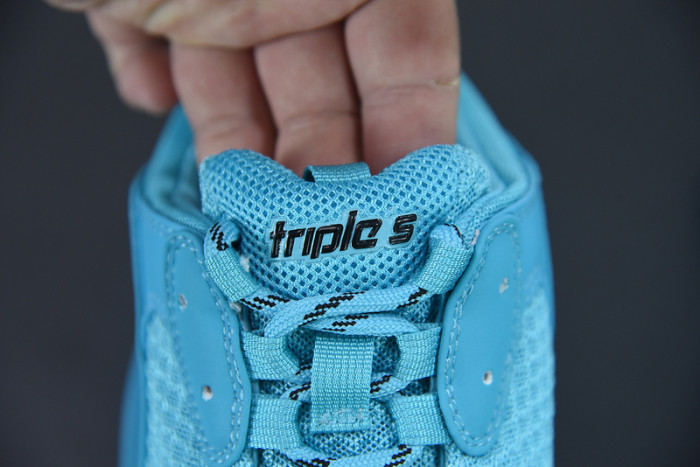 balcia triple s sneaker clear sole teal blue