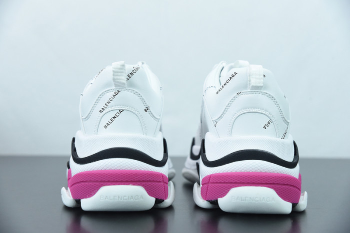 balcia triple s all over logo white pink sneaker