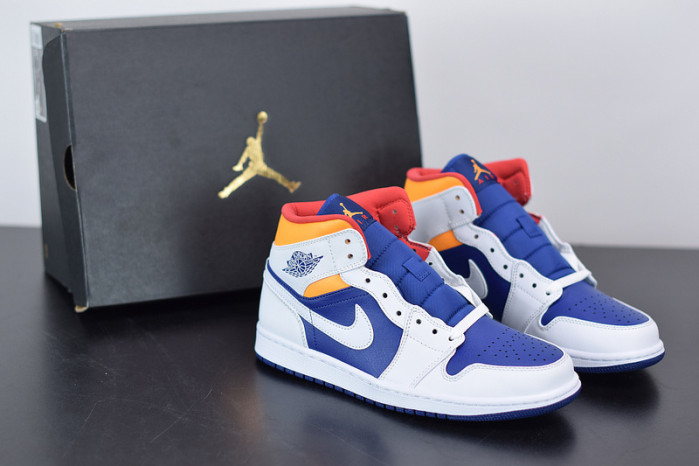 air jordan 1 mid royal blue laser orange 554724-131