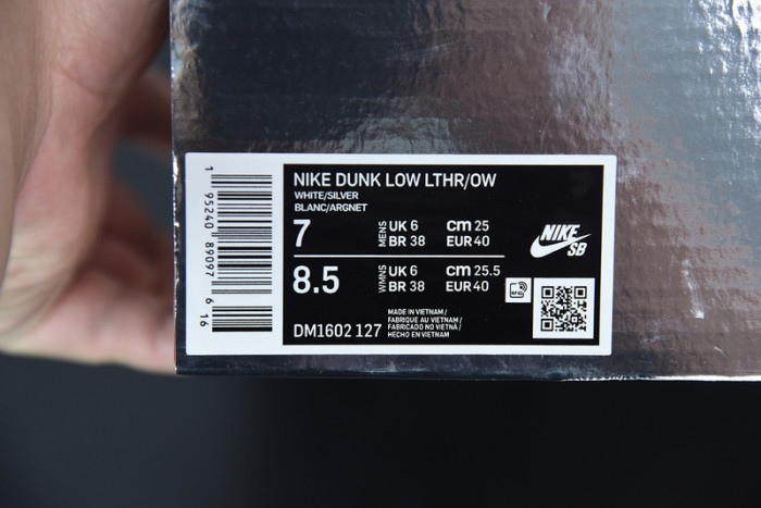 off white nike dunk low 01 of 50 ow white metallic silver dm1602-127