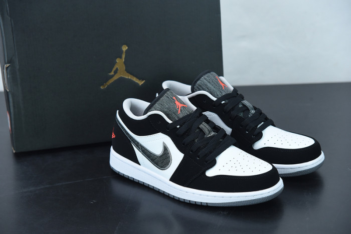 air jordan 1 low black white wolf grey infrared 553558-029