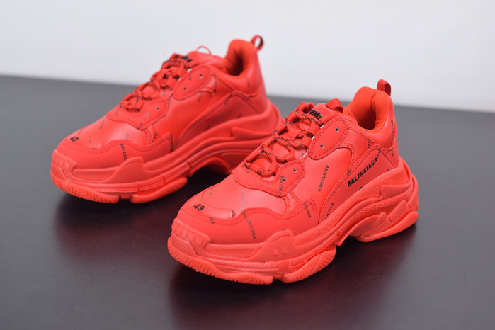 balcia triple s all over logo red 524039 w2fa1 7632