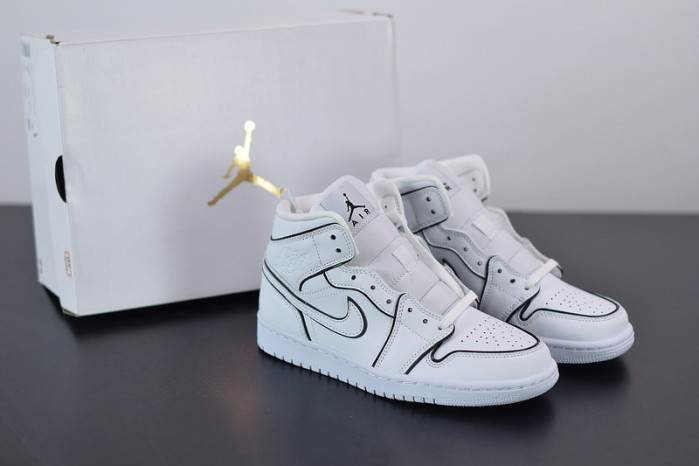 air jordan 1 mid iridescent reflective white ck6587-100