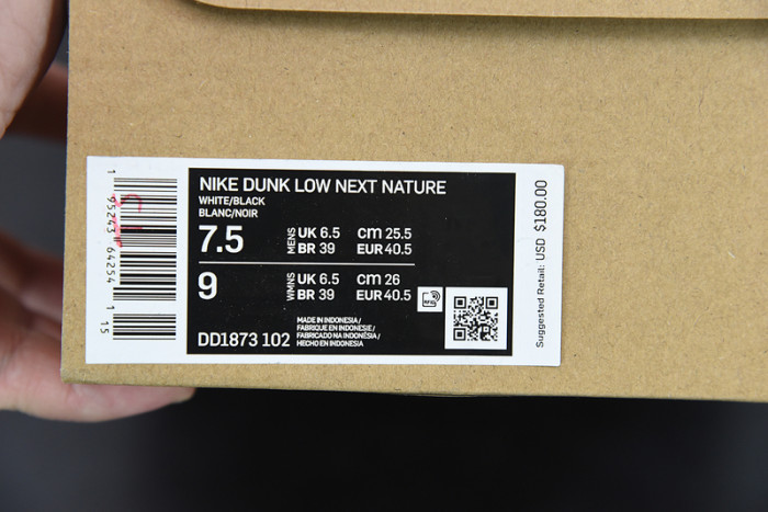 nike dunk low next nature white black panda dd1873-102