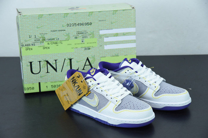 nike dunk low union passport pack grey purple dj9649-500