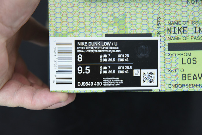 nike dunk low union passport pack blue dj9649-400
