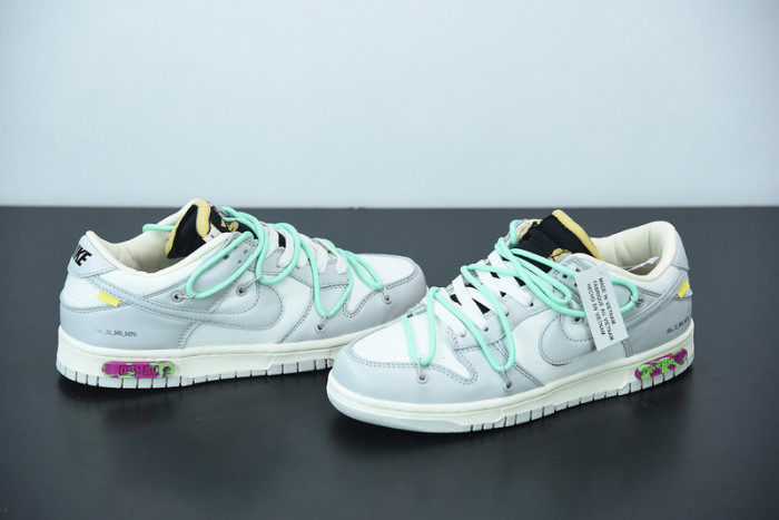 off-white x nike sb dunk low 04 of 50 ow white grey green dm1602-114