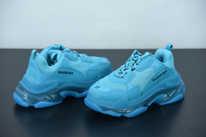 balcia triple s sneaker clear sole teal blue