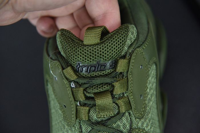 balcia triple s sneaker clear sole dark green