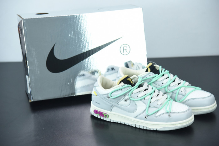 off-white x nike sb dunk low 04 of 50 ow white grey green dm1602-114