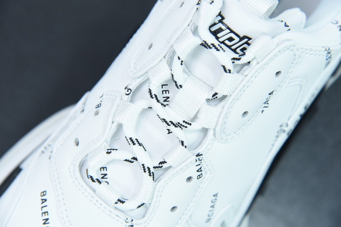 balcia triple s all over logo white pink sneaker