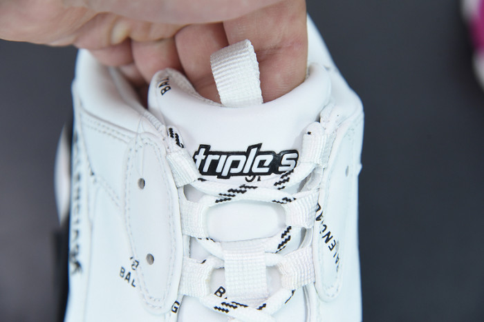 balcia triple s all over logo white pink sneaker