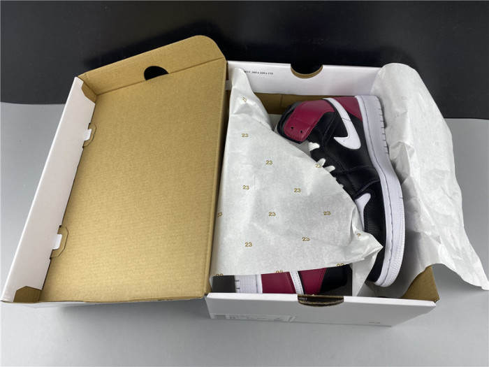 air jordan 1 mid black noble red bq6472-016