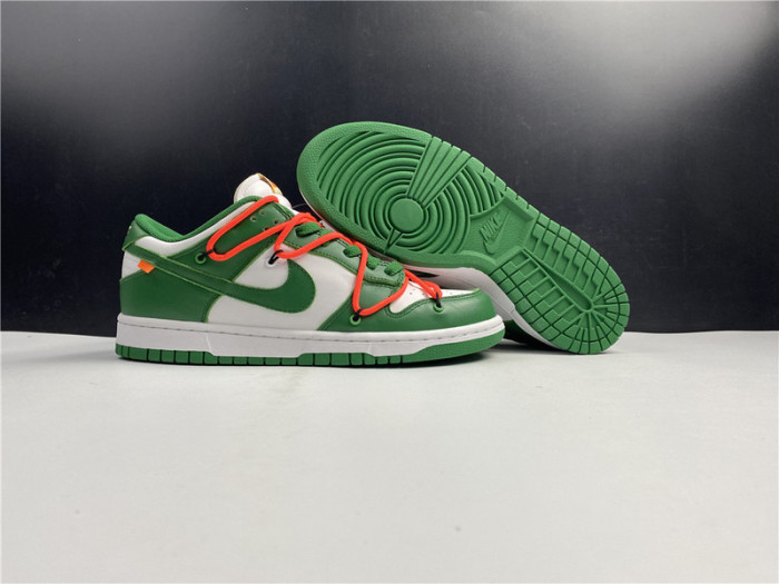 nike dunk low off-white pine green ct0856-100